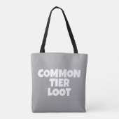 Common Tier Loot Gamer Boy Grijs Lettering Tote Bag (Achterkant)
