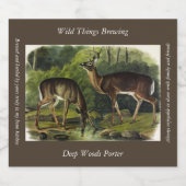 Common (White-tailed) Deer - Audubon Quadrupeds Bier Etiket (Enkel label)