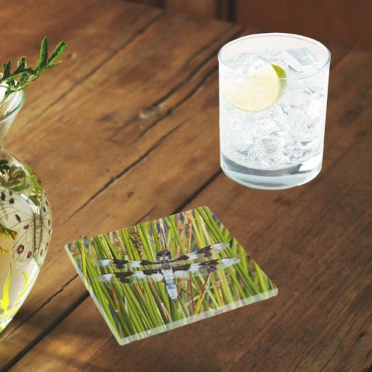 Common Whitetail Skimmer Dragonfly Foto Glazen Onderzetter