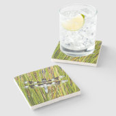 Common Whitetail Skimmer Dragonfly Foto Stenen Onderzetter (Zijkant)