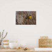 Common Yellowkeel Bird Isaiah 41:10 Afdruk Poster (Keuken)