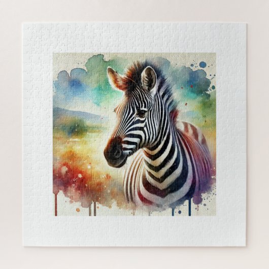 Common Zebra 210824AREF110 - Watercolor Legpuzzel (Verticaal)