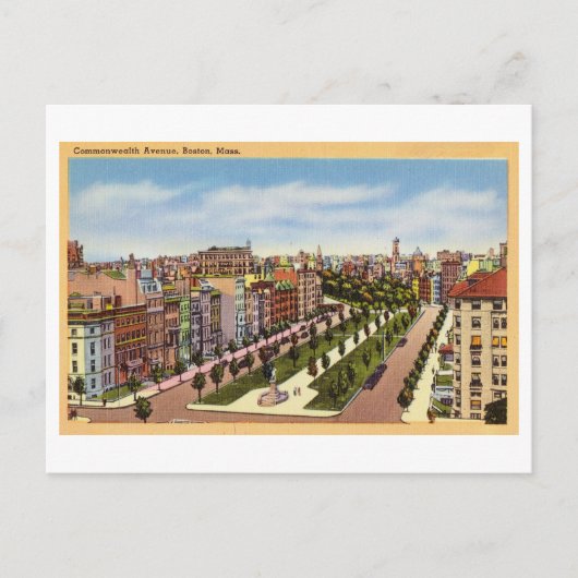 Commonwealth Avenue, Boston, Massachusetts, Vereni Briefkaart (Voorkant)