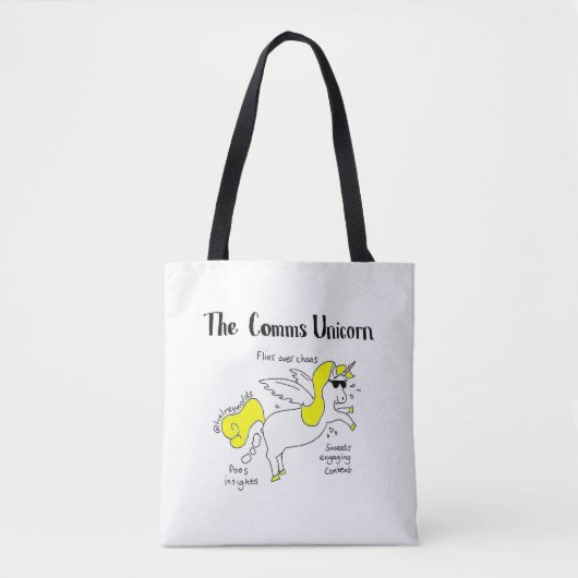 Comms Eenhoorn sticker Tote Bag (Voorkant)