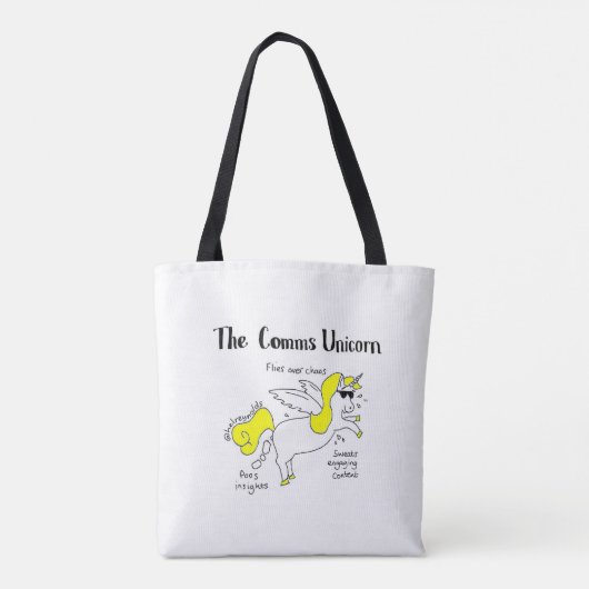 Comms Eenhoorn sticker Tote Bag (Achterkant)