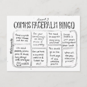 Comms Facepalm Bingo Round 3 Briefkaart