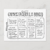 Comms Facepalm Bingo Round 3 Briefkaart (Voorkant)