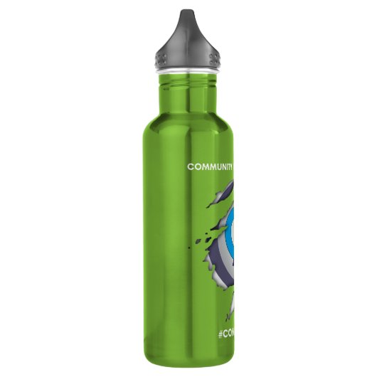 Comms vVolgende superheld Logo op waterfles Waterfles (Links)