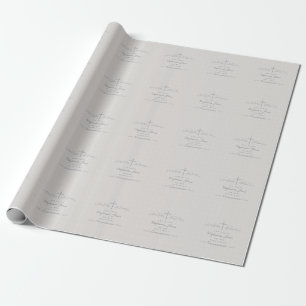 Communautair Kruis in het Taupe Floral Pattern Cadeaupapier
