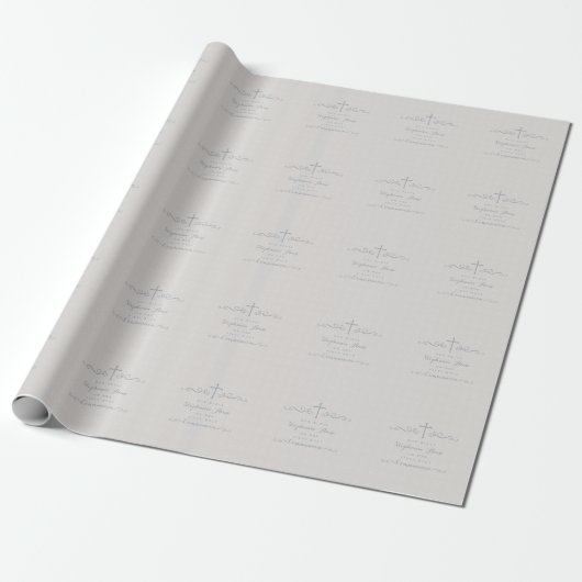 Communautair  Kruis in het Taupe Floral Pattern Cadeaupapier (Uitgerold)