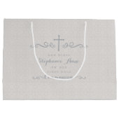 Communautair  Kruis in het Taupe Floral Pattern Groot Cadeauzakje (Achterkant)