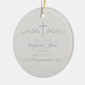 Communautair  Kruis in het Taupe Floral Pattern Keramisch Ornament (Links)