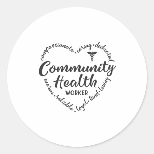 Communautaire gezondheidswerker, WKK-cadeau Ronde Sticker (Voorkant)