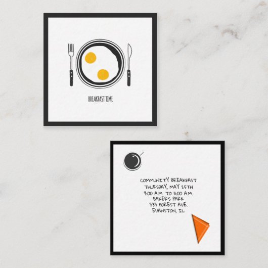 communautaire ontbijtbrochure vierkante visitekaartje (Voorkant / Achterkant)