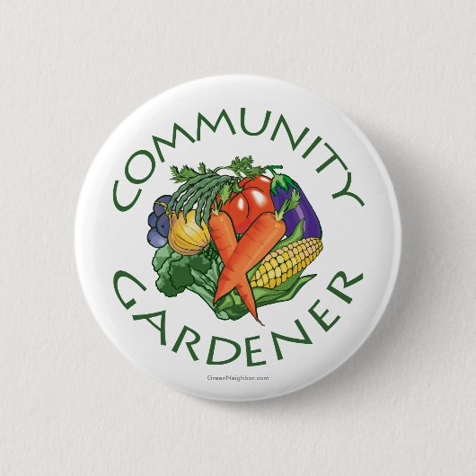 Communautaire tuinbouw ronde button 5,7 cm (Voorkant)