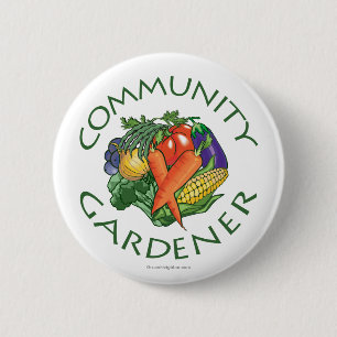 Communautaire tuinbouw ronde button 5,7 cm