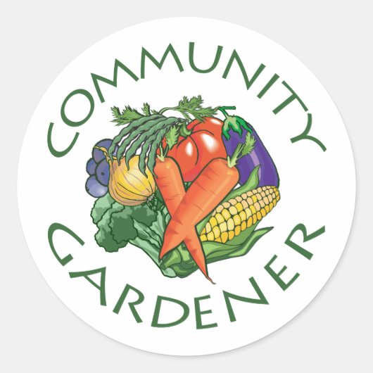 Communautaire tuinbouw ronde sticker (Voorkant)