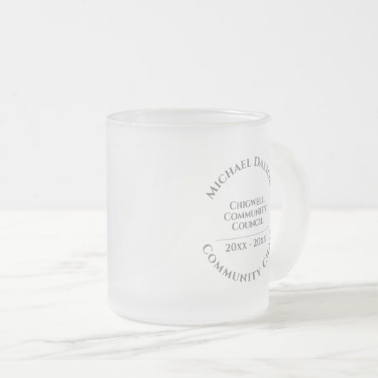 Communautaire voorzitter Mok voor glazen koffie (Voorkant rechts)