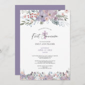 Communautaire Waterverf wilde bloemen Paars Kaart (Voorkant / Achterkant)