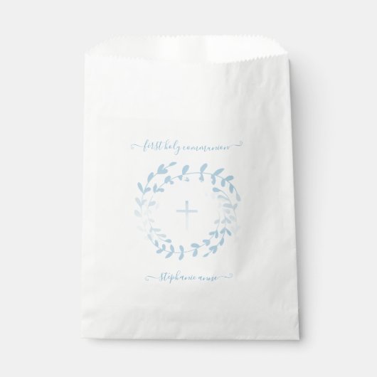 Communauté Blue Wreath en Cross Bedankzakje (Voorkant)