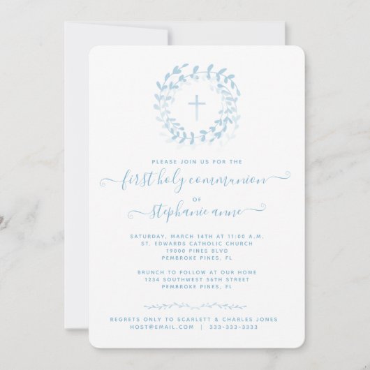 Communauté Blue Wreath en Cross Kaart (Voorkant)