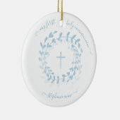 Communauté Blue Wreath en Cross Keramisch Ornament (Rechts)