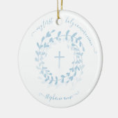 Communauté Blue Wreath en Cross Keramisch Ornament (Links)