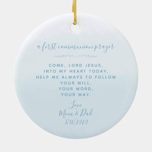 Communauté Blue Wreath en Cross Keramisch Ornament (Achterkant)