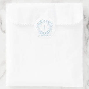 Communauté Blue Wreath en Cross Ronde Sticker