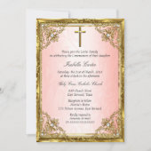 Communauté roze Gold beige parelkleurige Damask Cr Kaart (Voorkant)