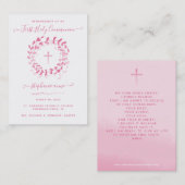 Communauté Roze Wreath and Cross Prayer Visitekaartje (Voorkant / Achterkant)