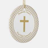 Communauteit beige met Gold Polka Dots Keramisch Ornament (Rechts)