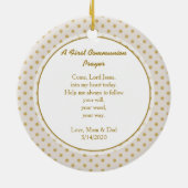 Communauteit beige met Gold Polka Dots Keramisch Ornament (Achterkant)