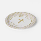 Communauteit beige met Gold Polka Dots Papieren Bordje (Gekanteld)