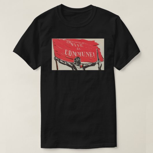 Commune Poster Parijs - Vive Le Commune Briefkaart T-shirt (Design voorkant)