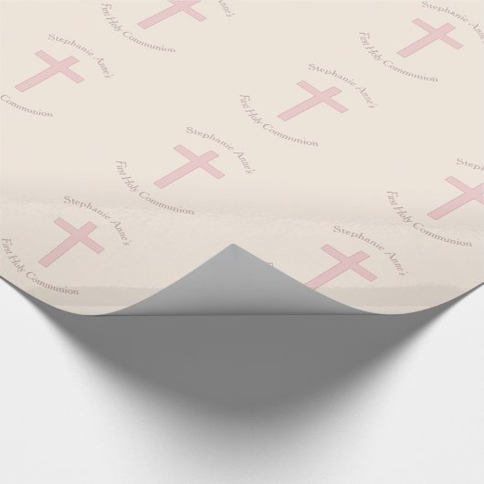 Communepastel Pink Cross Cadeaupapier (Hoek)