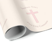 Communepastel Pink Cross Cadeaupapier (Rol Hoek)