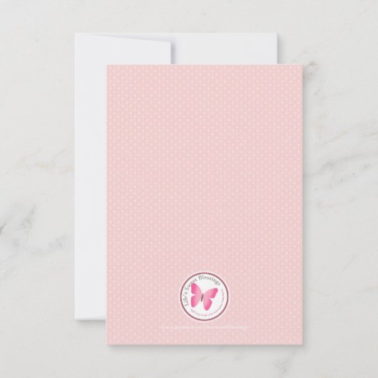 Communepastel Pink Cross Dank je Bedankkaart (Achterkant)