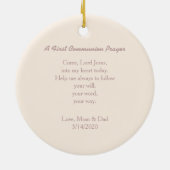 Communepastel Pink Cross Keramisch Ornament (Achterkant)