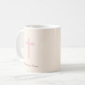 Communepastel Pink Cross Koffiemok (Voorkant links)