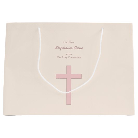 Communepastel Pink Cross Large Cadeautasje (Voorkant)