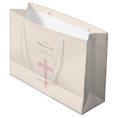 Communepastel Pink Cross Large Cadeautasje (Voorkant Gekanteld)