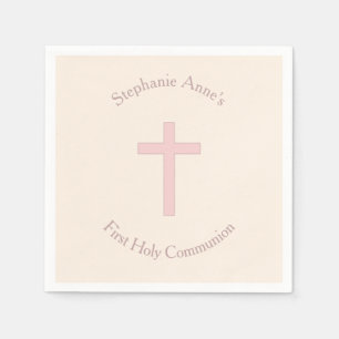 Communepastel Pink Cross Servet