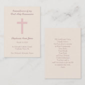 Communepastel Pink Cross Visitekaartje (Voorkant / Achterkant)