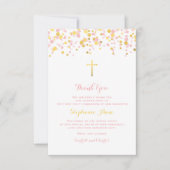 Communeroze en goudConfetti Bedankkaart (Voorkant)