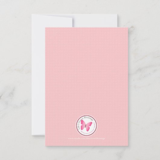 Communeroze en goudConfetti Bedankkaart (Achterkant)