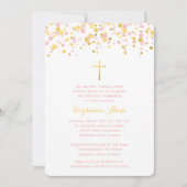 Communeroze en goudConfetti Kaart (Voorkant)