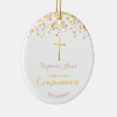Communeroze en goudConfetti Keramisch Ornament (Rechts)