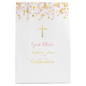 Communeroze en goudConfetti Medium Cadeauzakje (Voorkant)