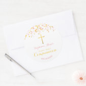 Communeroze en goudConfetti Ronde Sticker (Envelop)